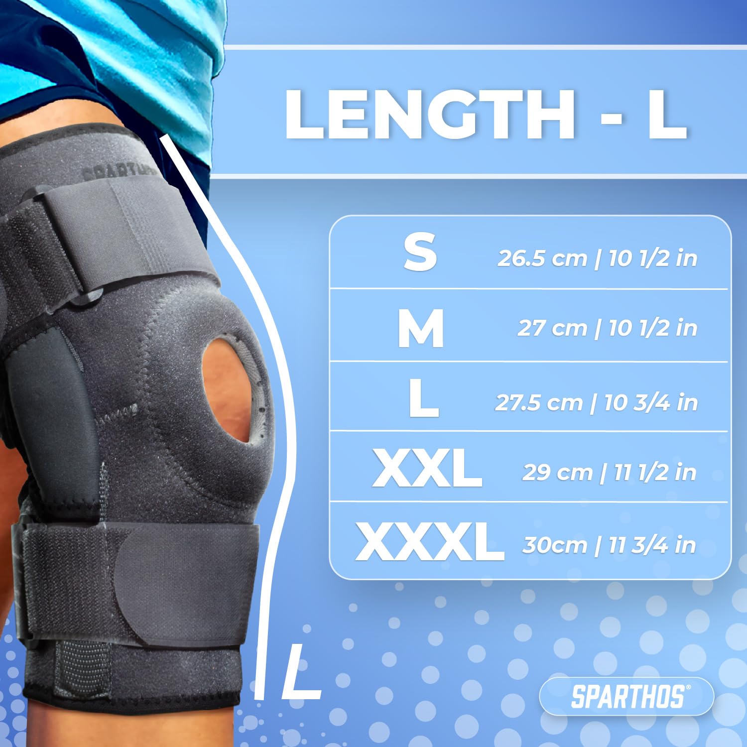 Sparthos comparación de talla XXL mostrando cobertura amplia