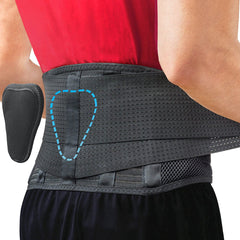 Sparthos faja lumbar frontal mostrando ajuste y compresión