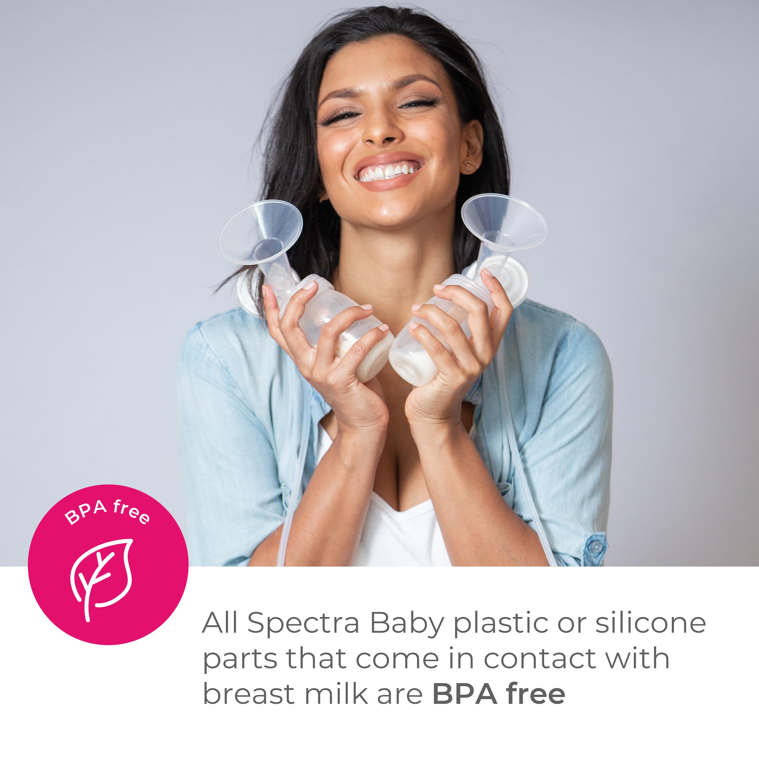SPECTRA protector junto a botella de leche enfatizando higiene segura