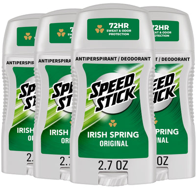Speed Stick vista frontal del pack de cuatro, conveniencia y ahorro
