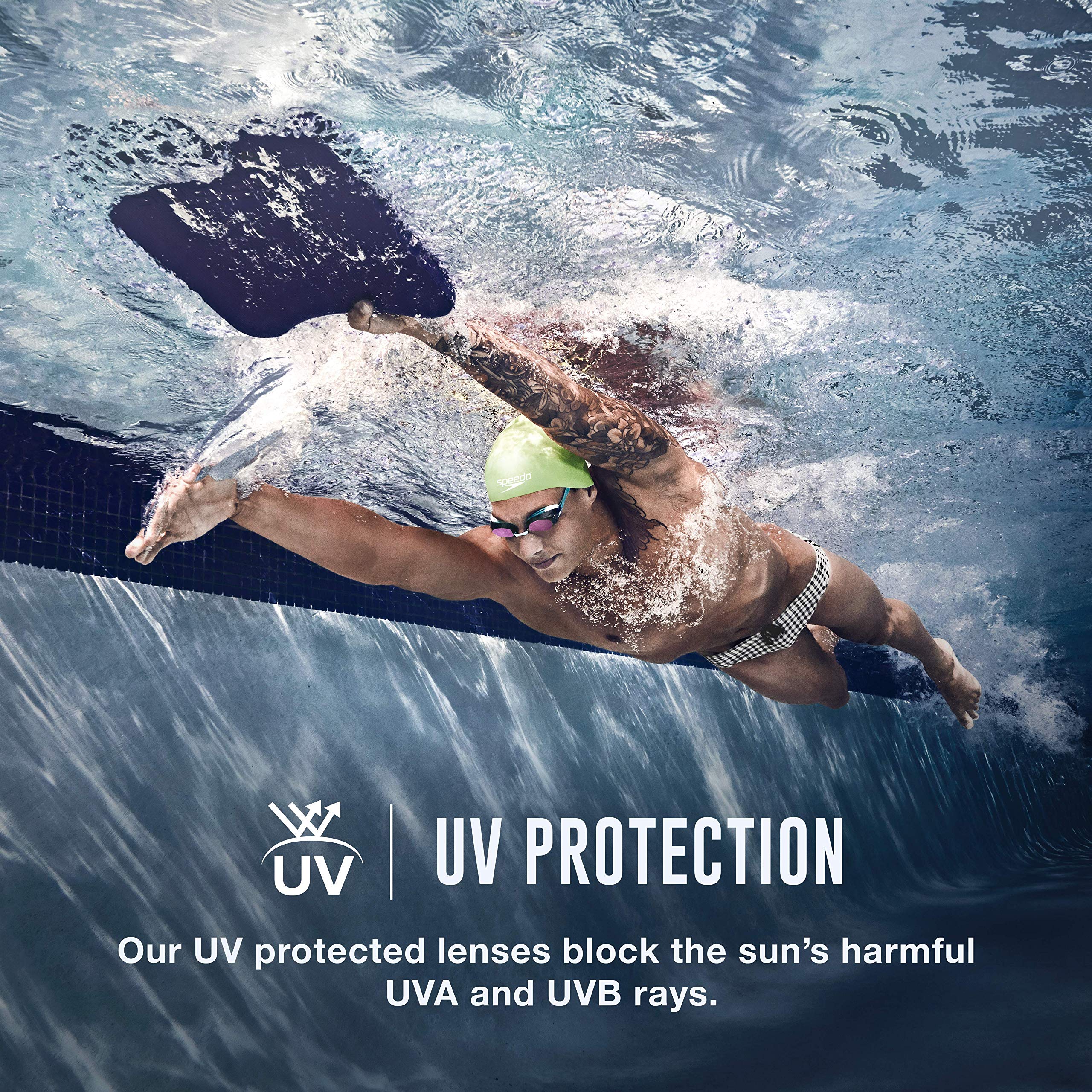 Speedo Vanquisher 2.0 worn by swimmer demonstrating sealed fit and race readiness benefit