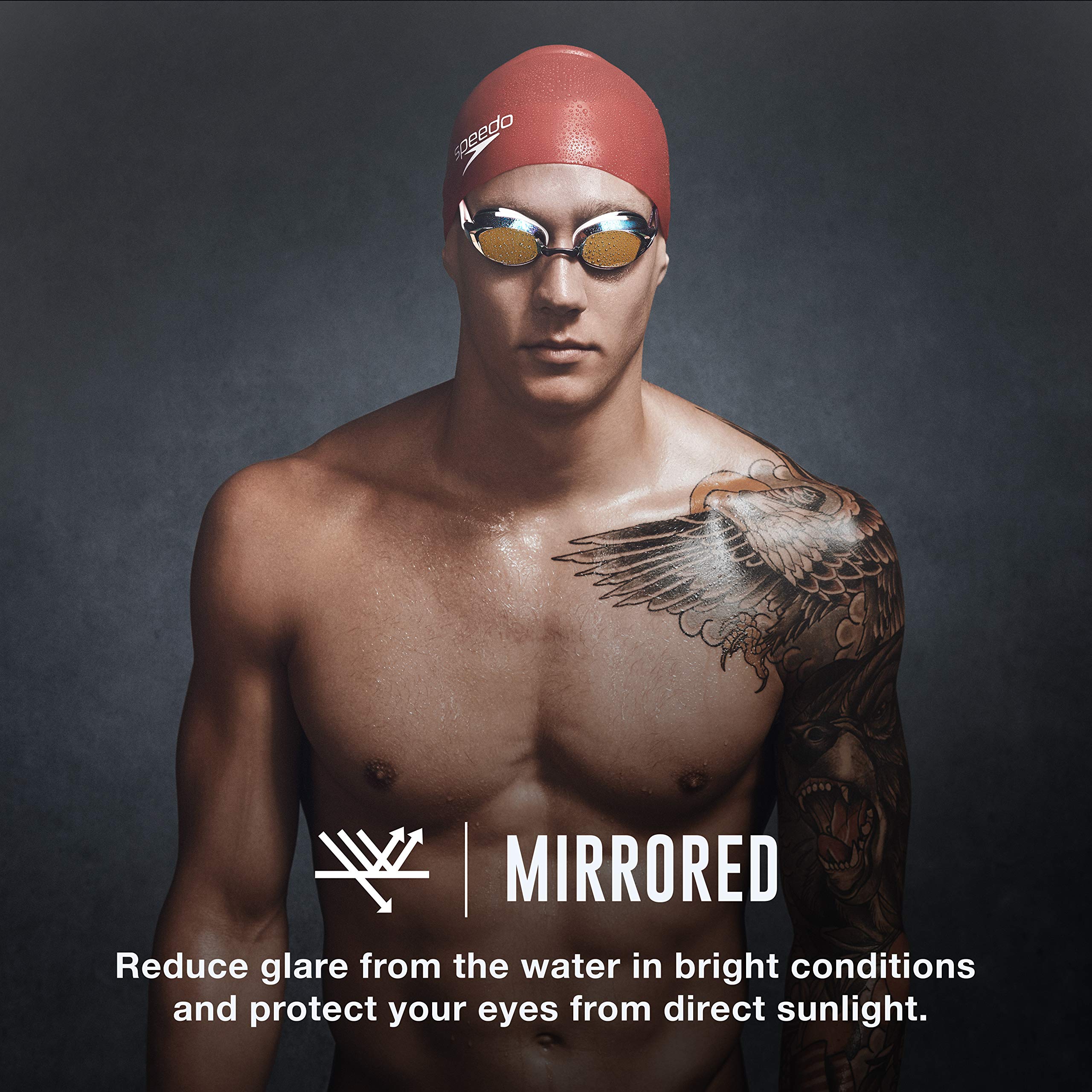 Speedo Vanquisher 2.0 side profile displaying low-profile fit and hydrodynamic benefit