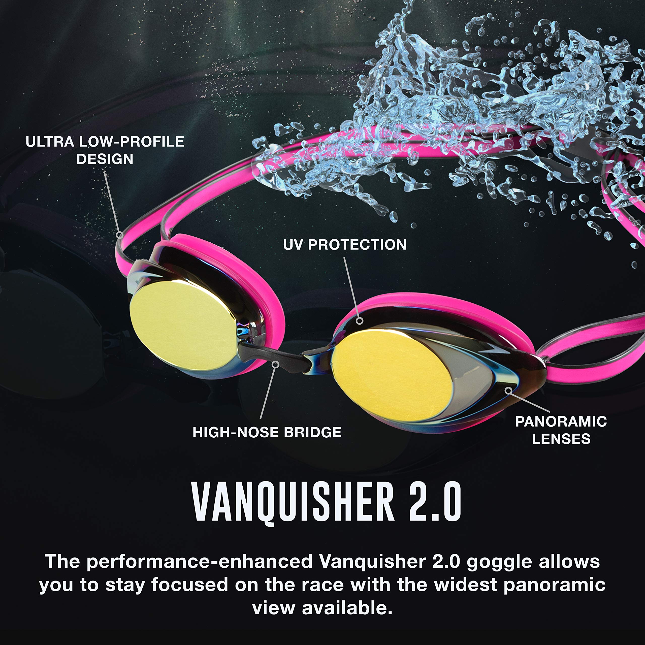 Speedo Vanquisher empaque y etiqueta con especificaciones del producto