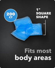 Spenco pad beside a coin showing compact 1" size for precise placement