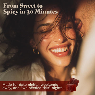Couple enjoying Spicy Cubes on a date night adding playful mood enhancement