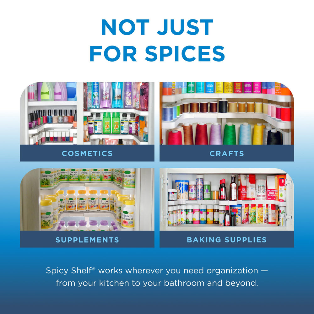 Spicy Shelf apilado en varios niveles para maximizar espacio vertical