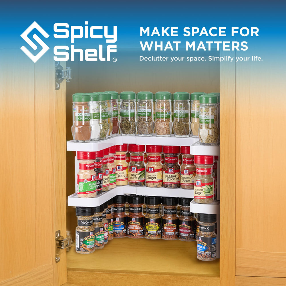 Spicy Shelf en cocina organizada mostrando beneficio de visibilidad inmediata
