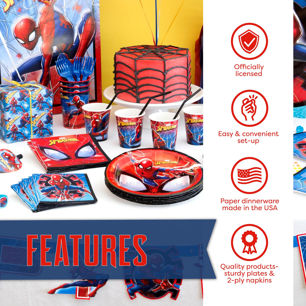 Unique platos y servilletas Spiderman resistentes listos para servir