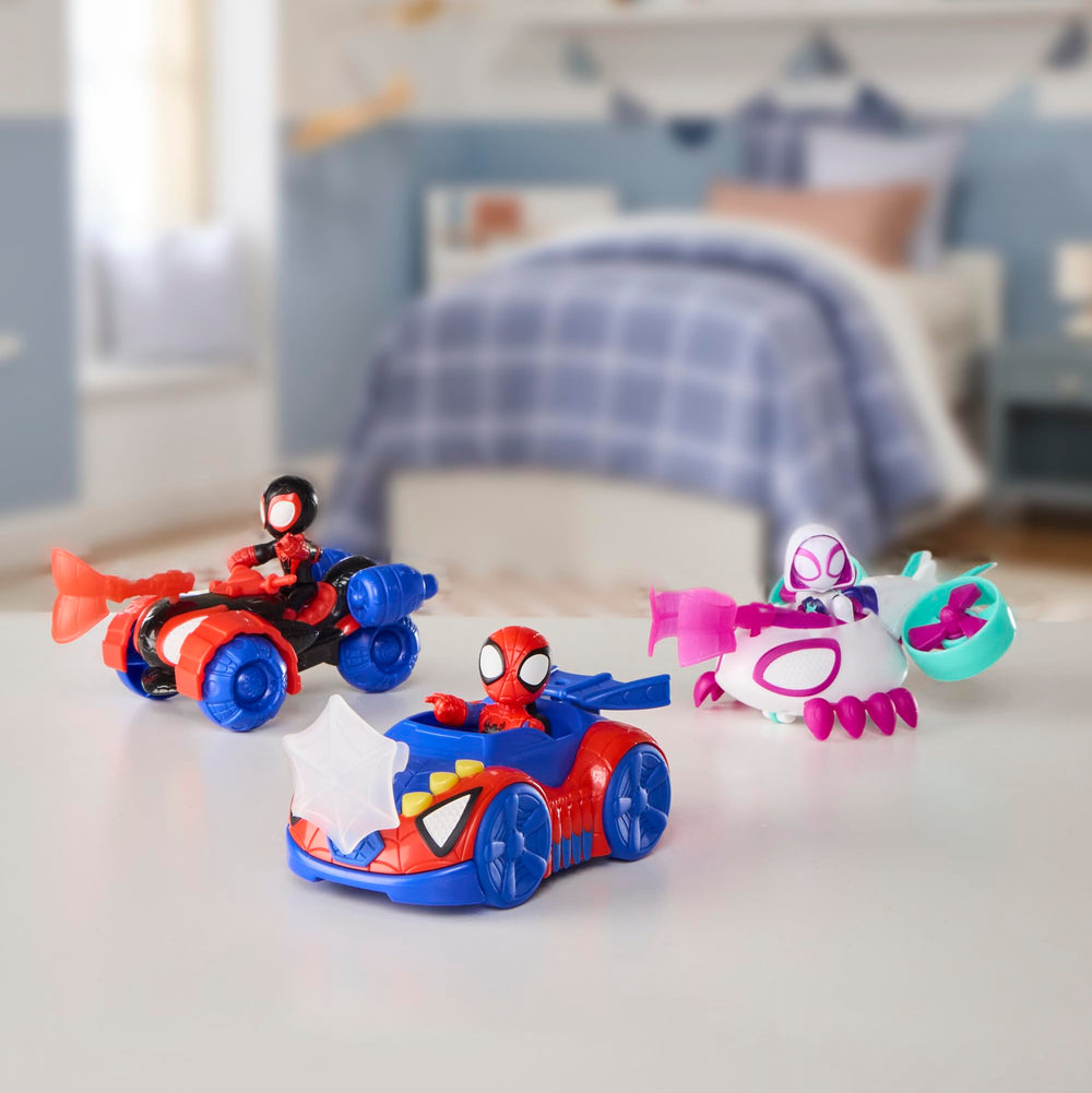 Spidey and his Amazing Friends escena infantil ambientada, inspira narración y cooperación