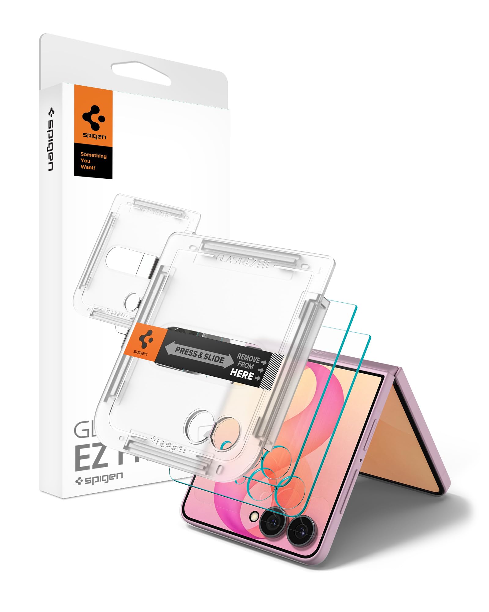 Spigen protector GlasTR frente del empaque mostrando contenido y ajuste