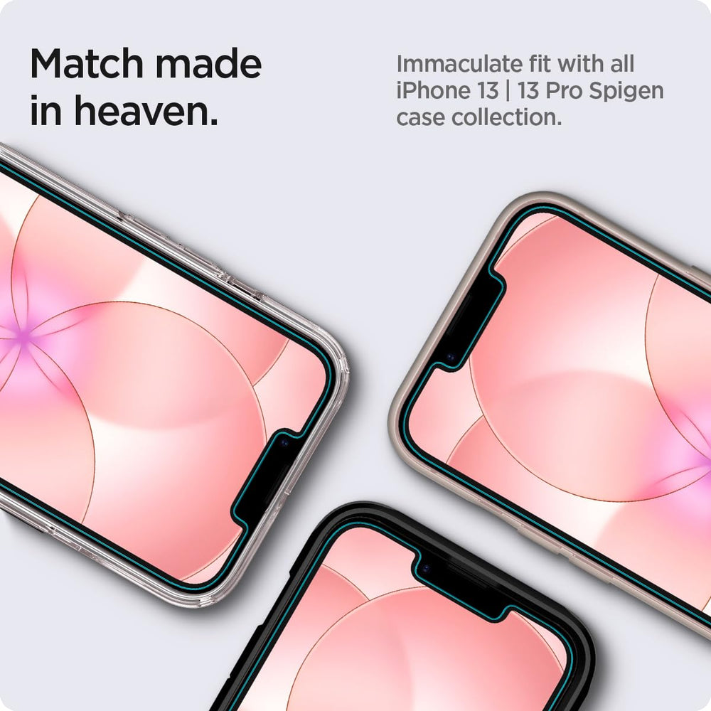 Spigen GlasTR instalado con funda mostrando compatibilidad con carcasas