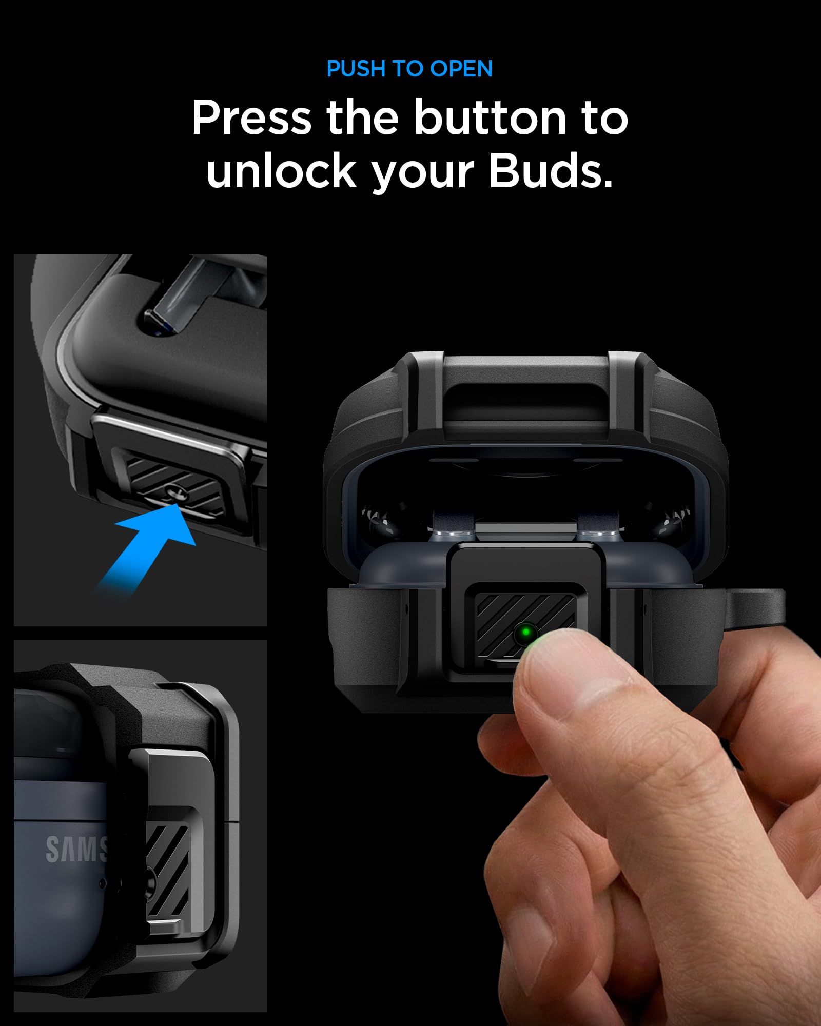 Spigen interior rígido de PC mantiene forma y protege los Buds