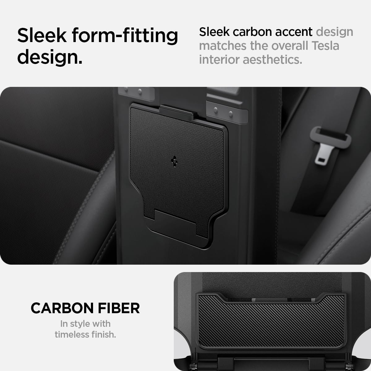 Spigen logo y textura superior subrayando integración de fábrica elegante