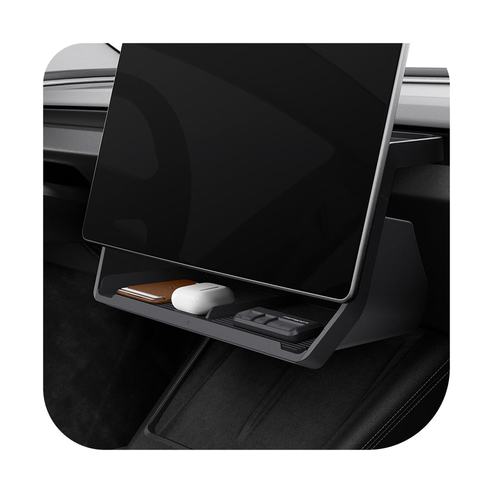 Spigen front view of under-screen organizer showing clean fit and factory look