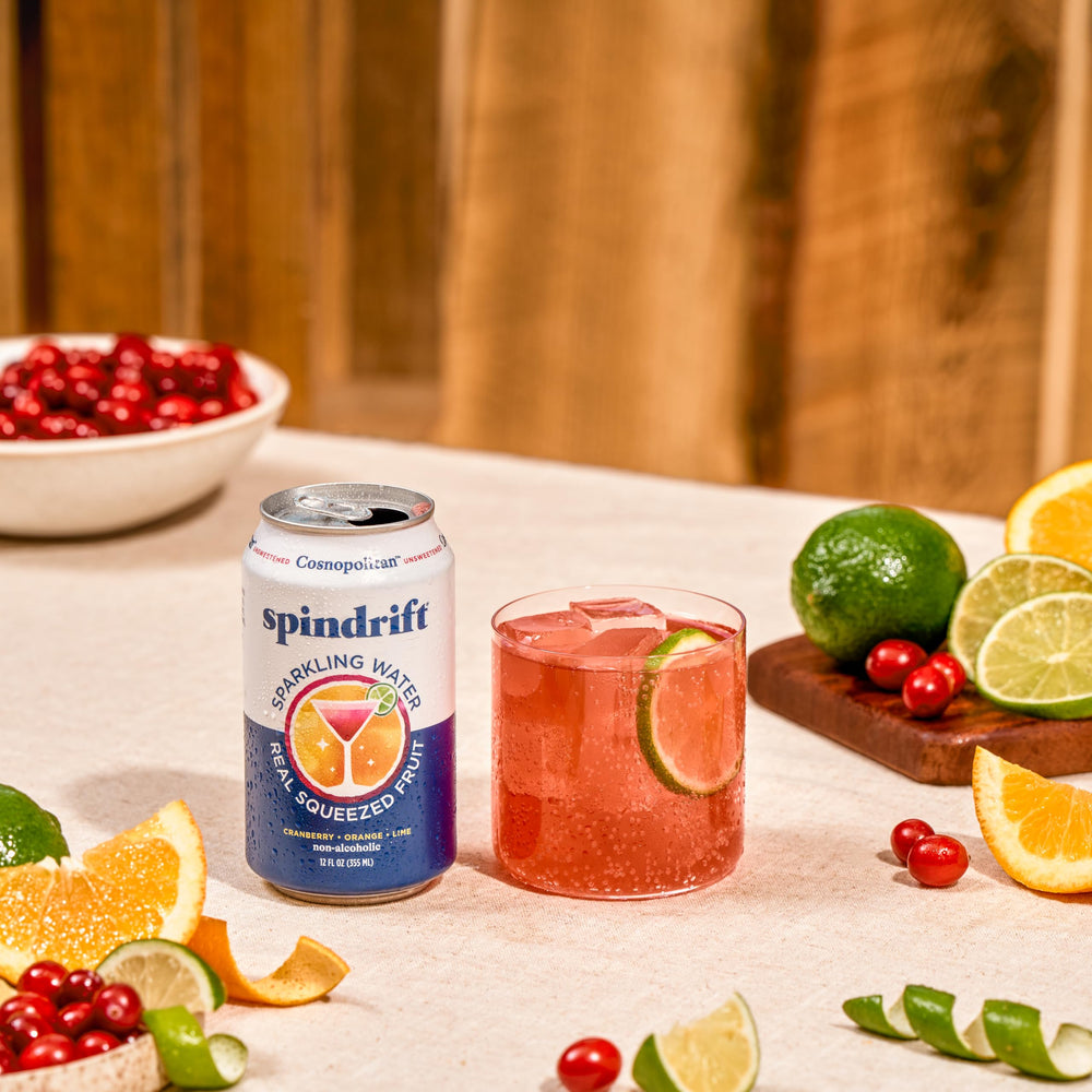 Spindrift etiqueta con certificaciones sin gluten y calidad