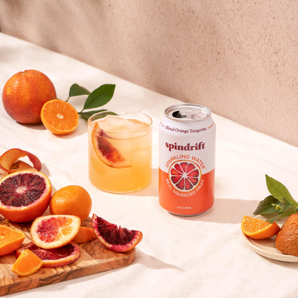 Spindrift naranjas sanguinas y mandarinas exprimidas, sabor real