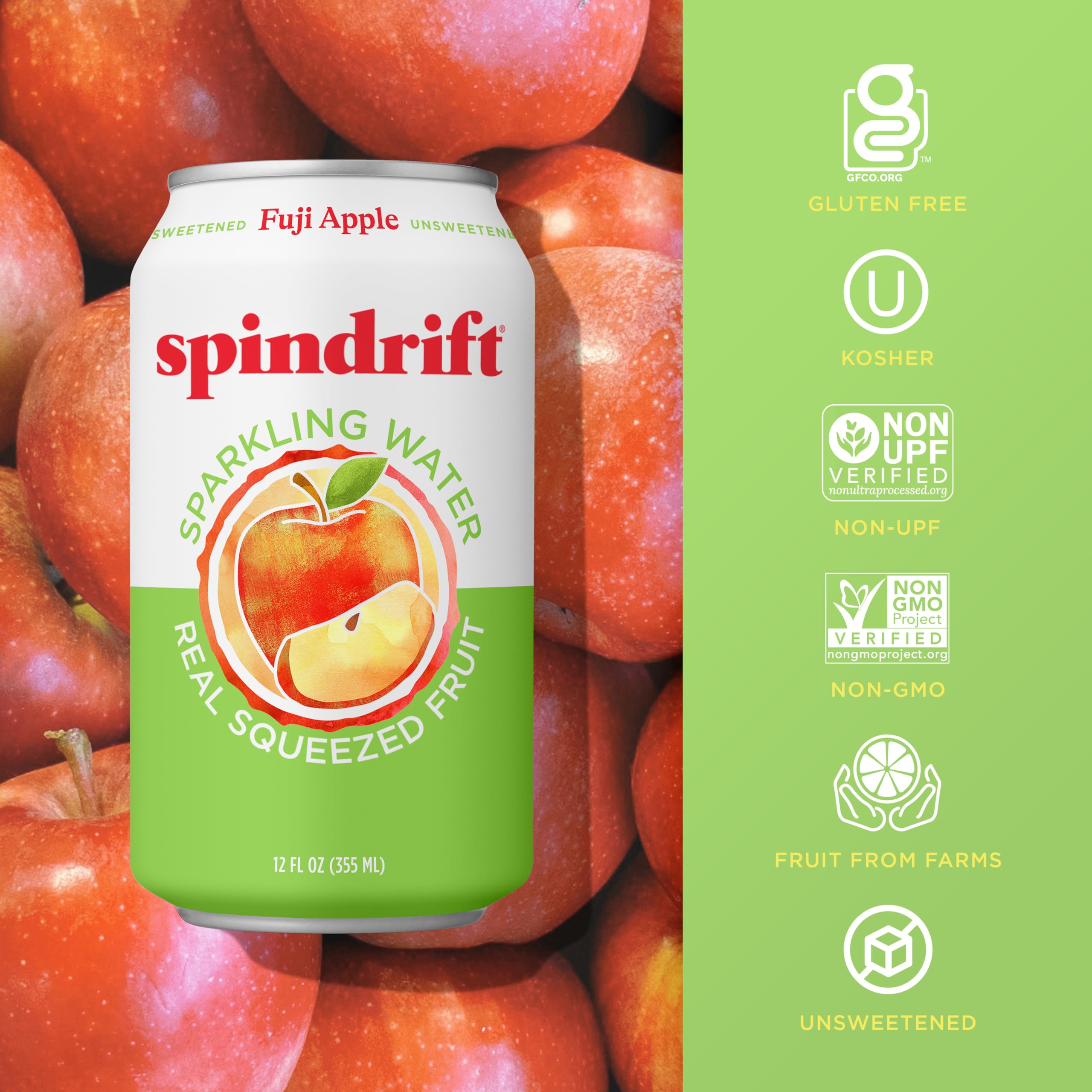 Spindrift vertido en vaso con burbujas destacando sabor natural