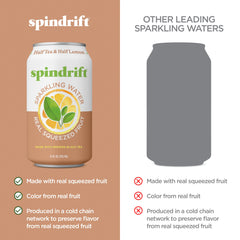 Spindrift poured into a glass with ice showing fizzy refreshment
