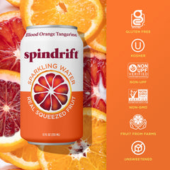 Spindrift lata en mano lista para beber, portable y práctica