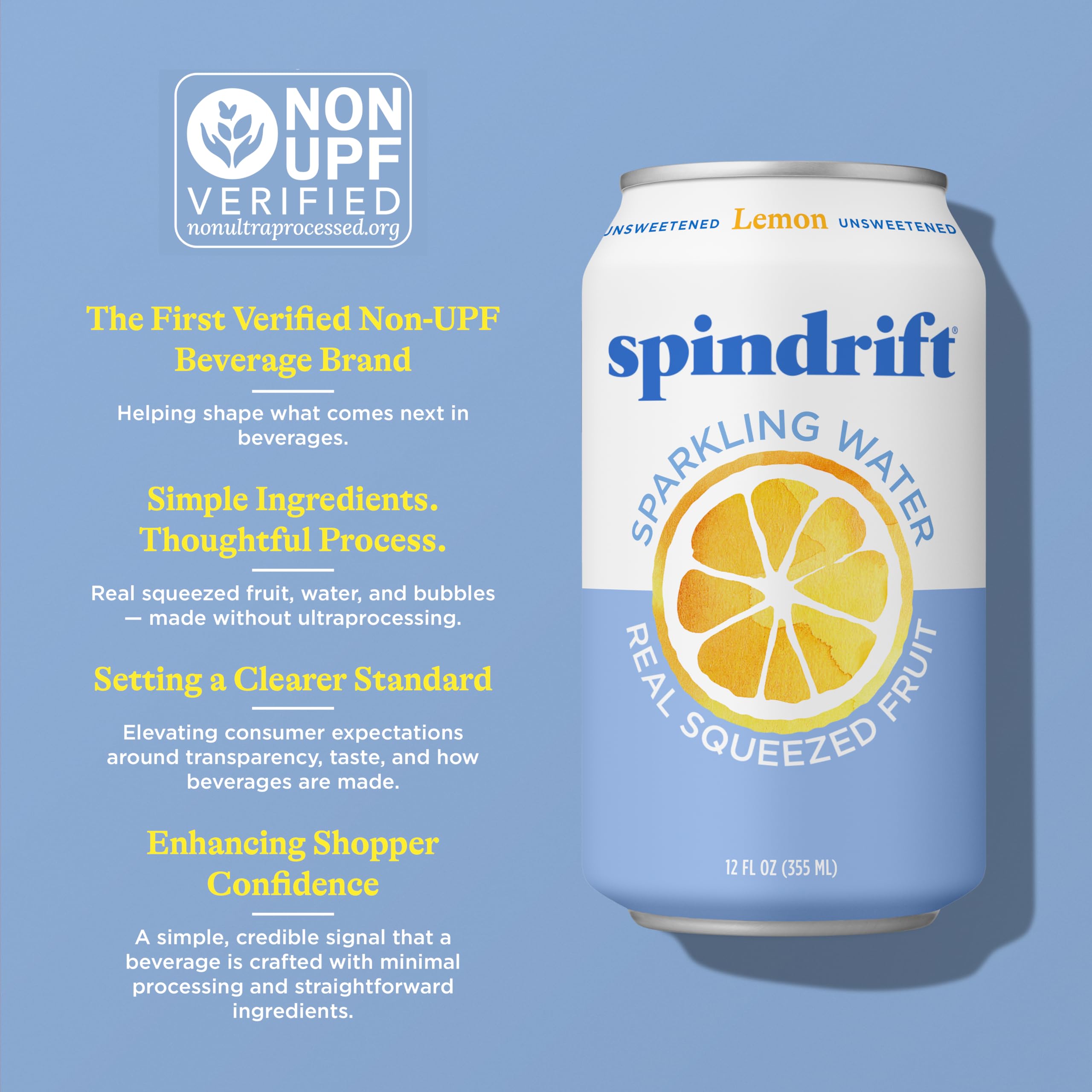 Spindrift servido en vaso con hielo para refrescar en verano