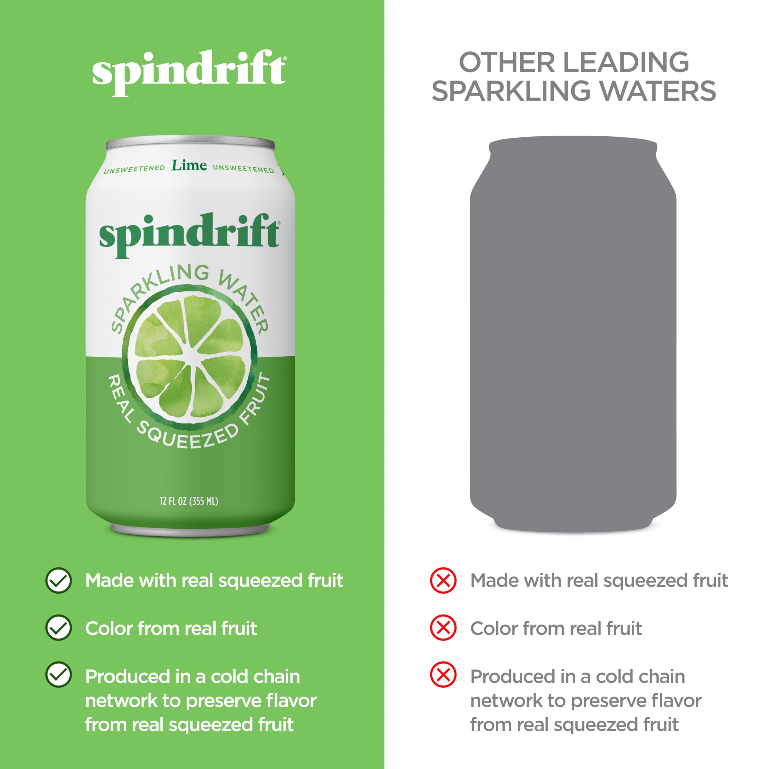 Pack de 24 latas Spindrift Nojito listo para almacenamiento