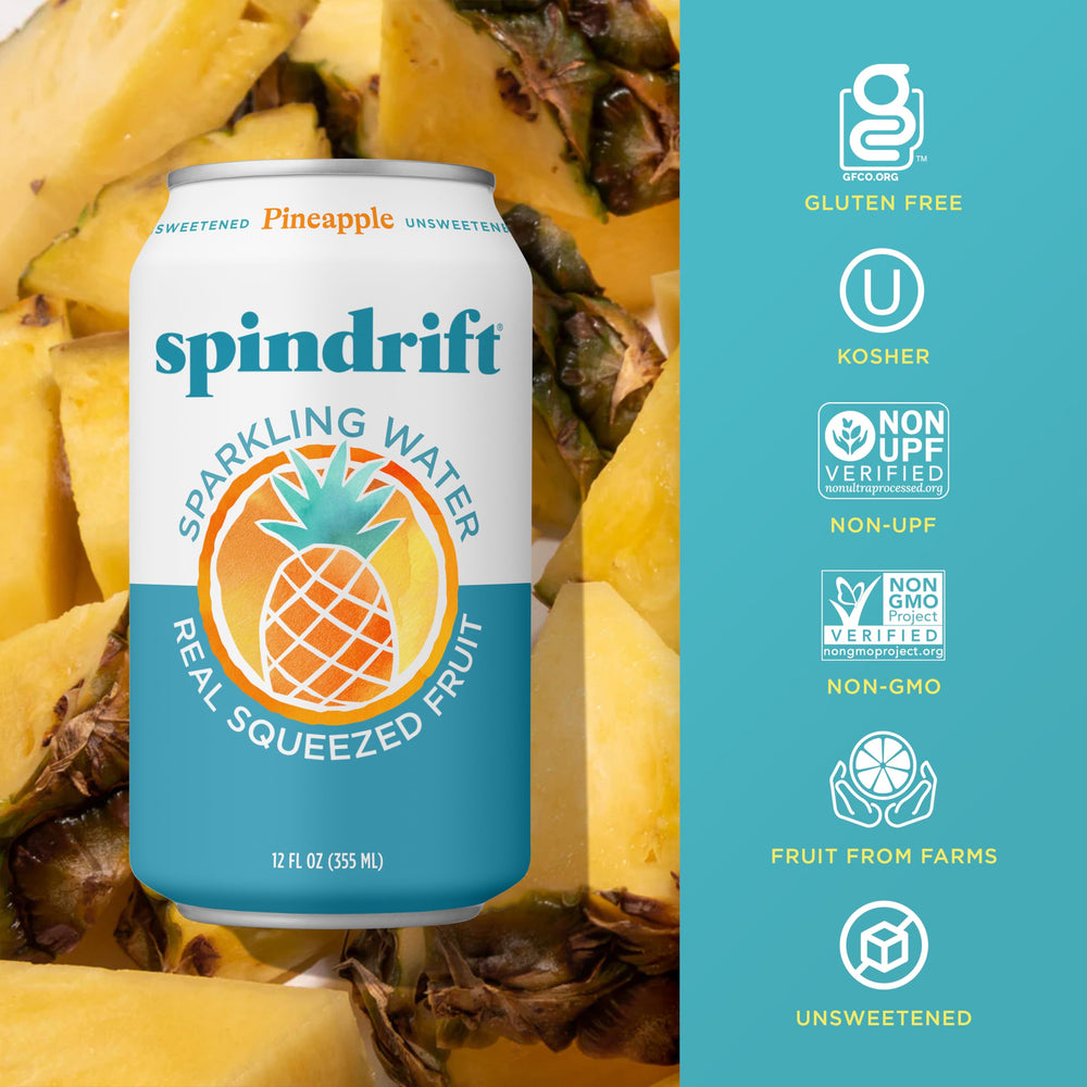 Spindrift pack de 24 latas apiladas para almacenamiento conveniente