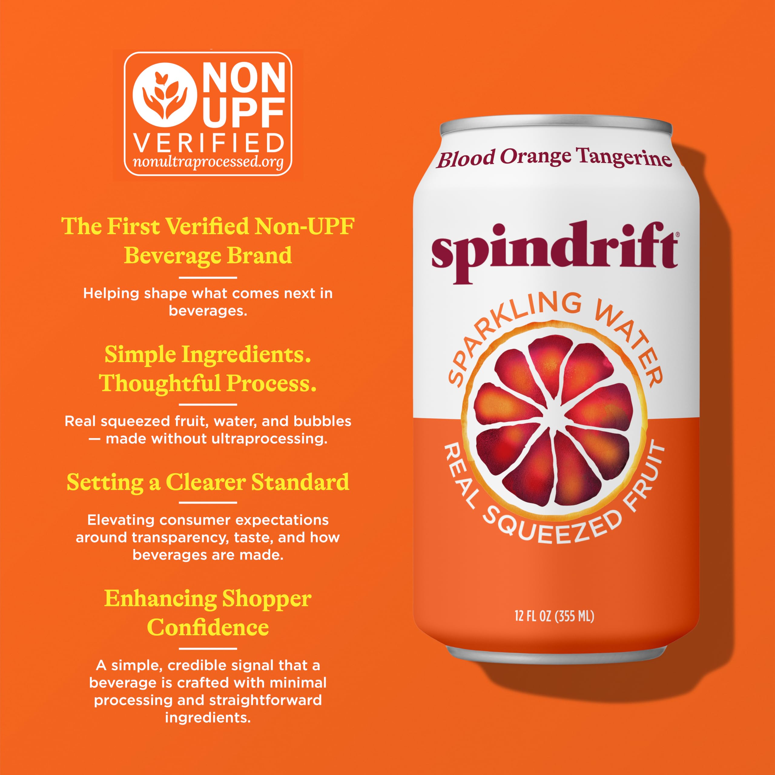 Spindrift comparación de tamaño con vaso para escala visual