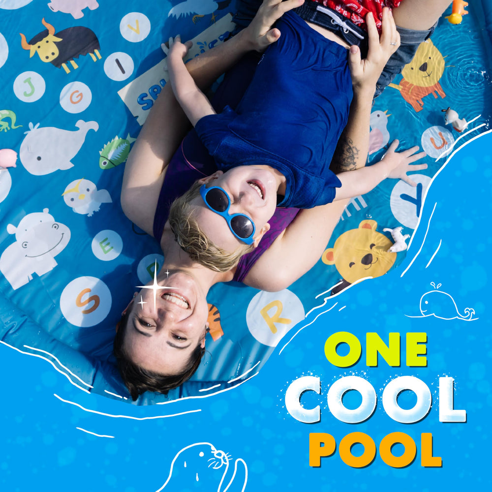 SplashEZ en patio familiar con niños jugando, ideal para tardes de verano seguras