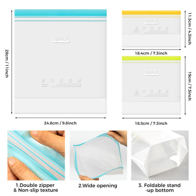 SPLF bolsa de pie con fondo plegable estable, facilita almacenamiento y vertido