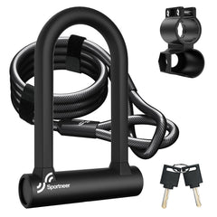 Sportneer candado U frontal mostrando robustez y protección antirrobo