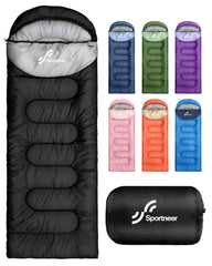 Sportneer vista frontal del saco de dormir, portátil y resistente