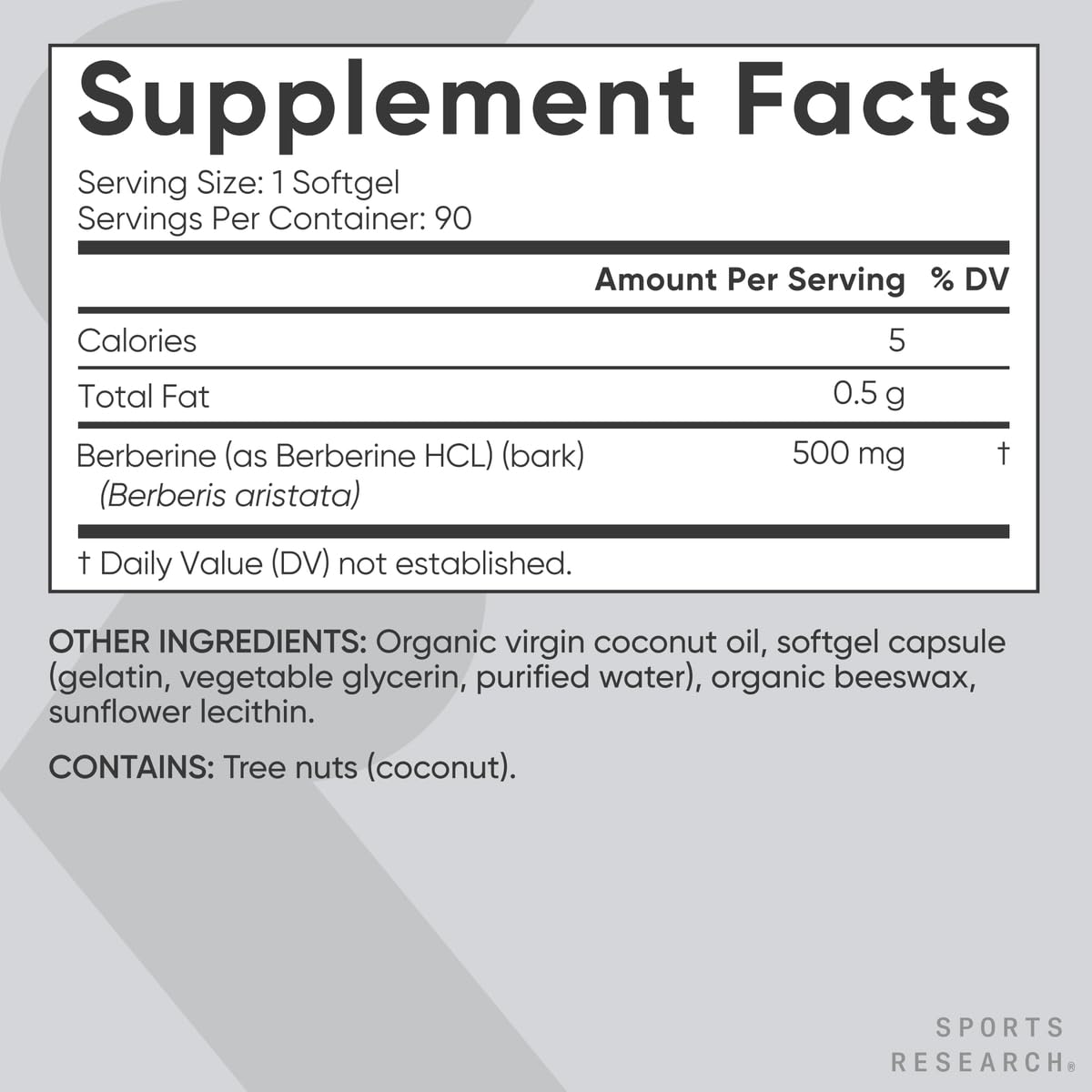 Envase Sports Research abierto con softgels visibles, conveniente para uso diario