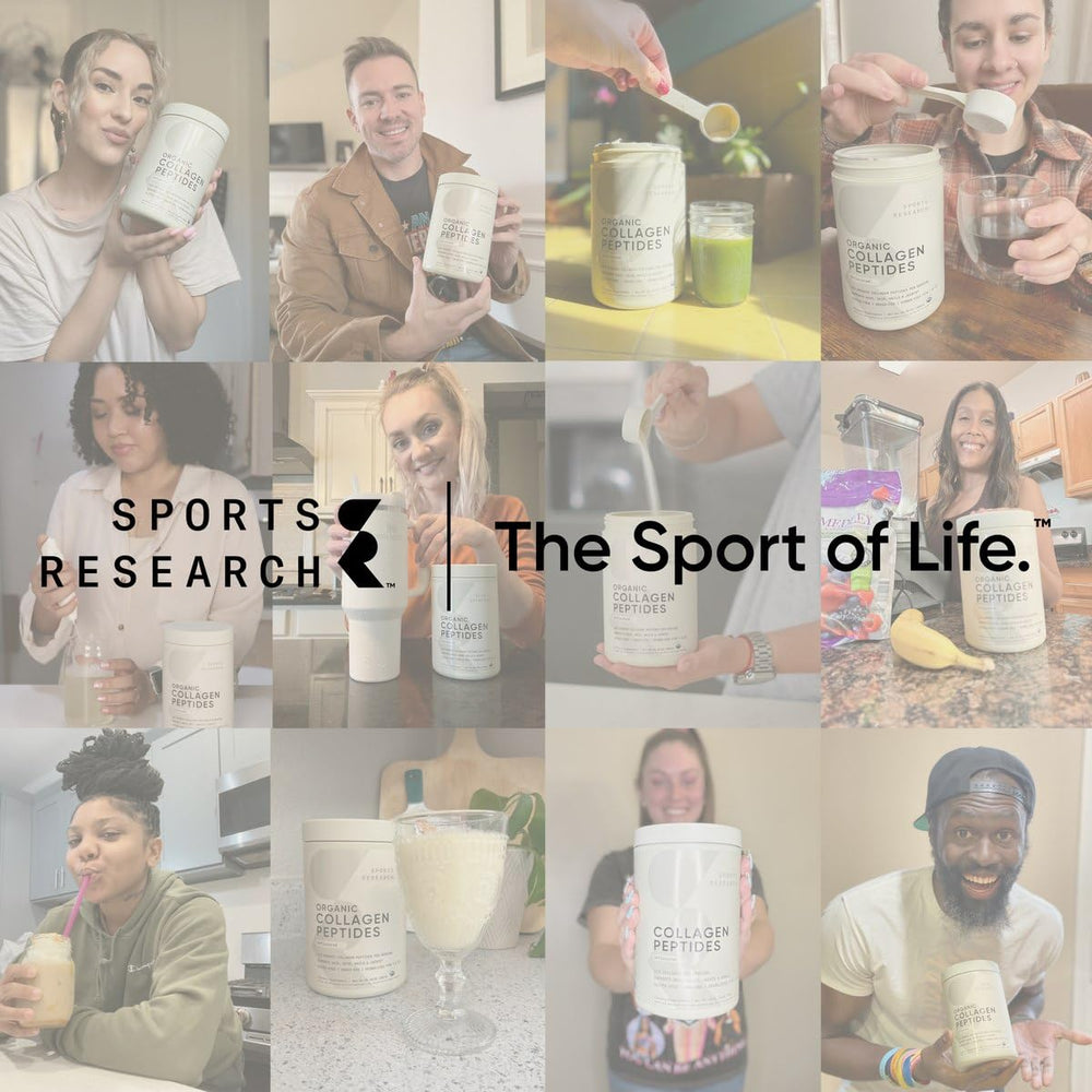 Sports Research collagen used by active person post-workout supporting recovery