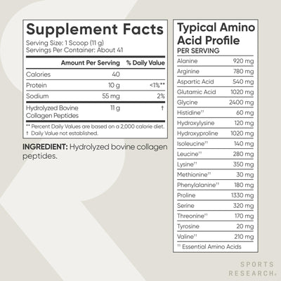 Sports Research collagen poured into smoothie for added protein and consistency