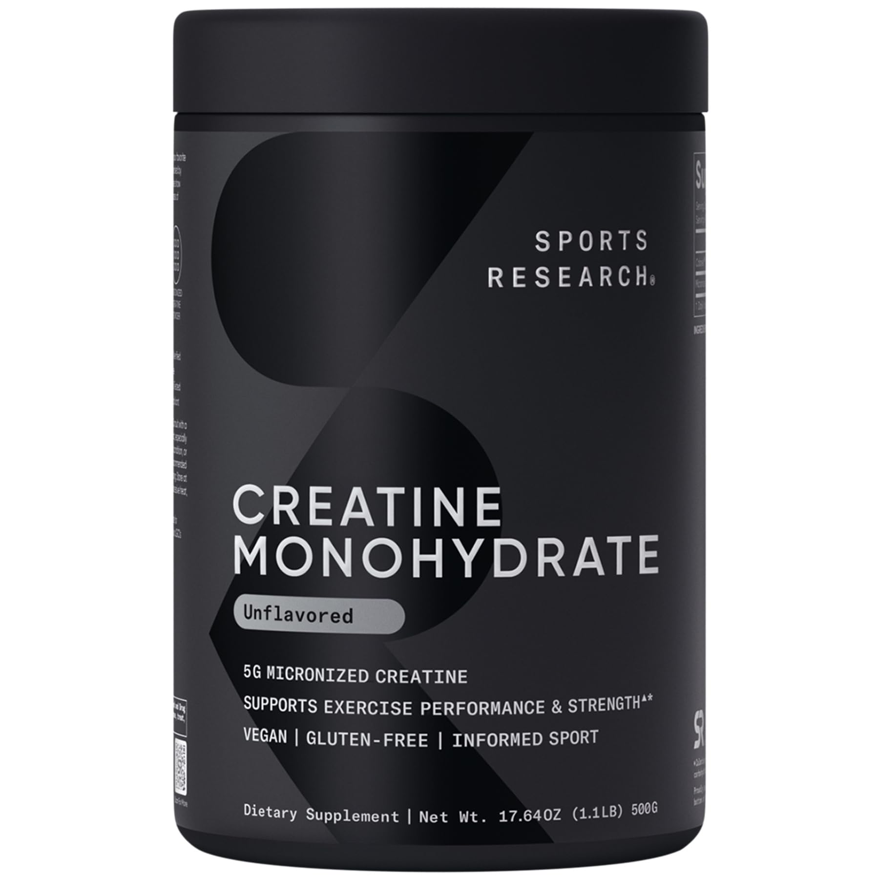 Sports Research frasco frontal del producto mostrando etiqueta clara y cantidad