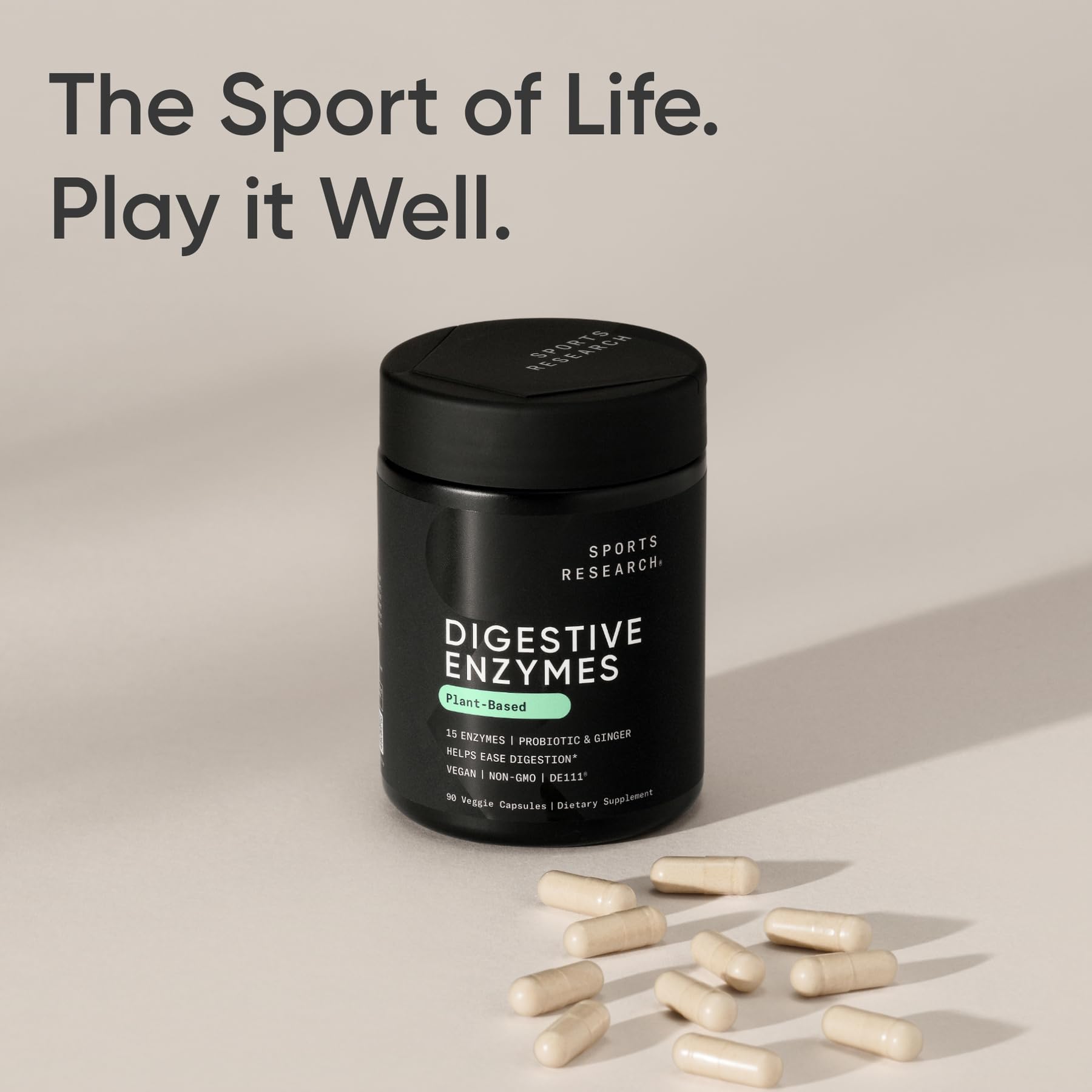 Sports Research producto en mesa de desayuno para apoyo digestivo
