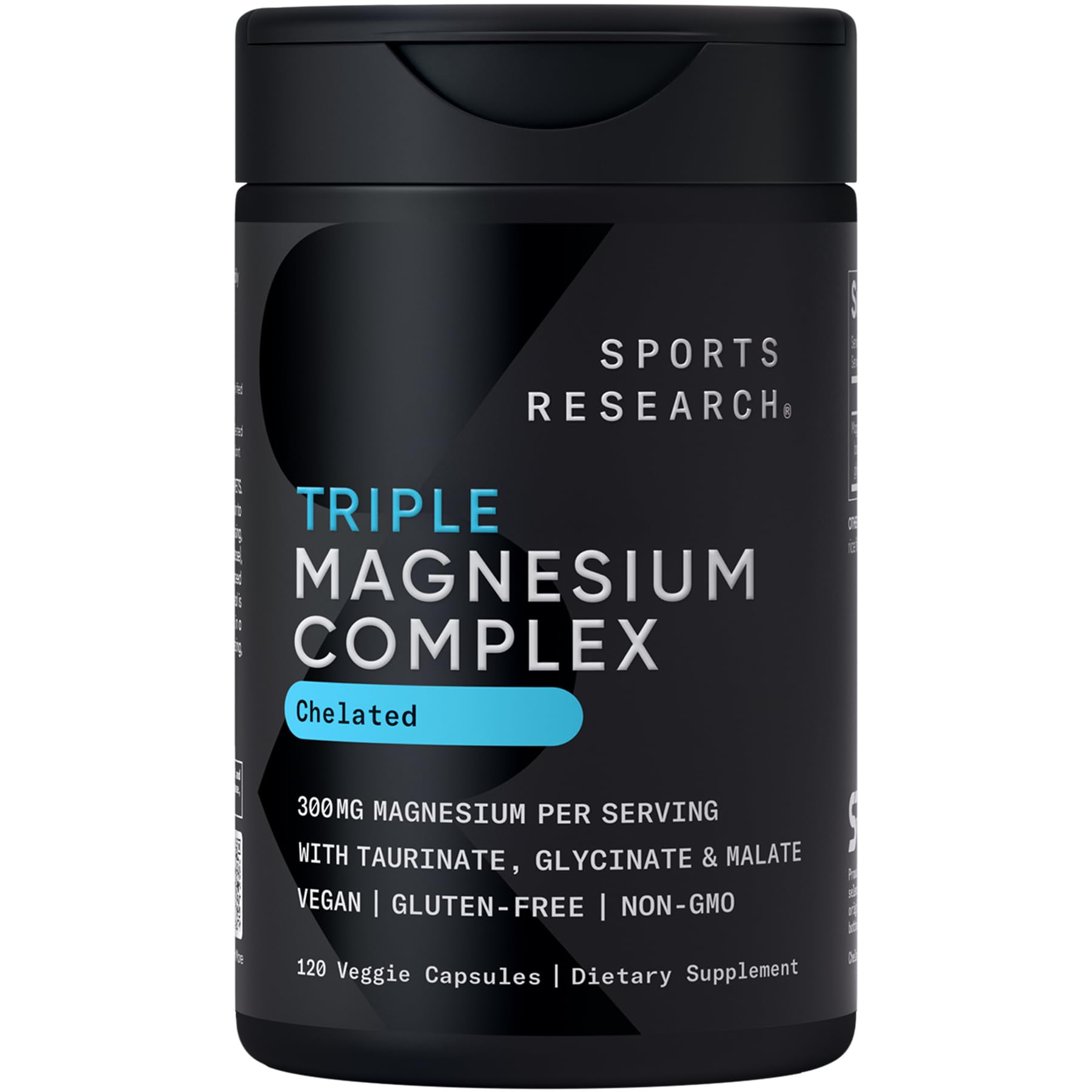 Sports Research frasco frontal mostrando etiqueta clara y ventaja de 300 mg