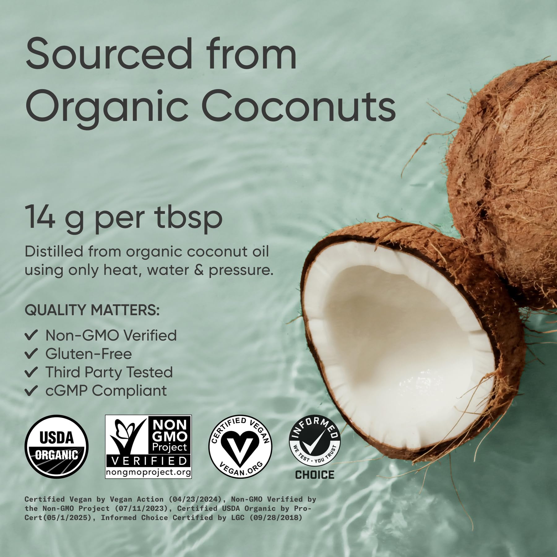 Sports Research bottle cap and label close-up highlighting organic certification