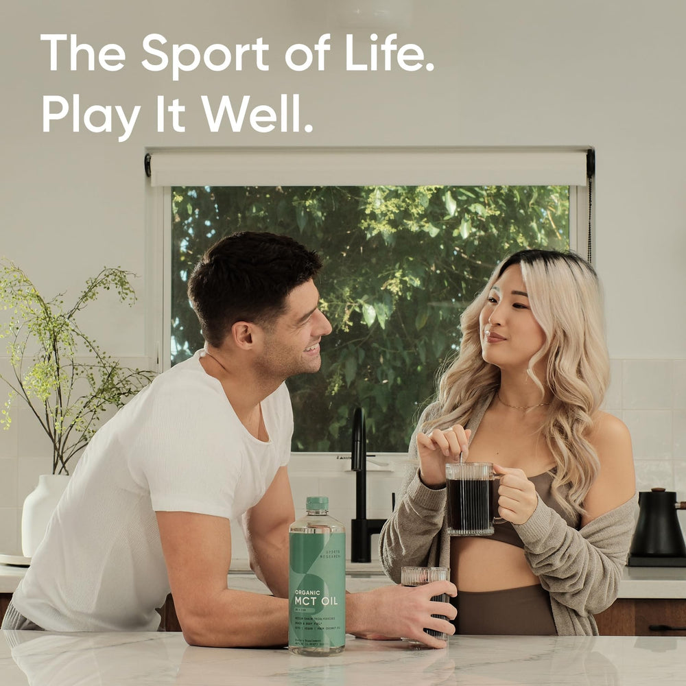 Sports Research oil drizzled over salad illustrating cooking and dressing use