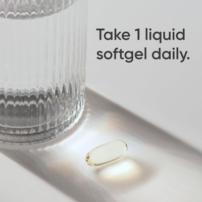 Sports Research softgel held in hand to show true size and dosing convenience benefit