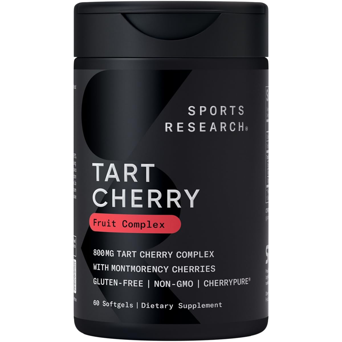 Sports Research frente del envase mostrando 60 softgels y beneficios de pureza