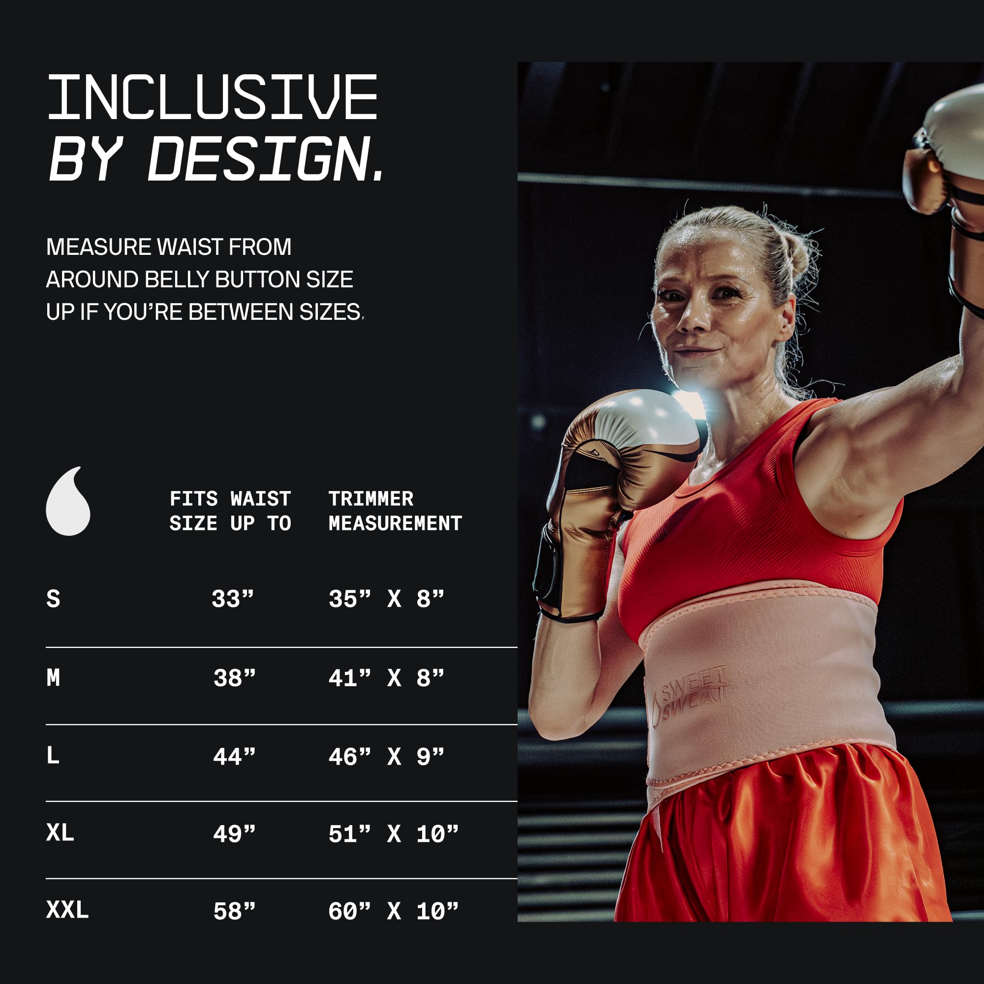 Sports Research Waist Trimmer comparación de talla L junto a regla para referencia de tamaño