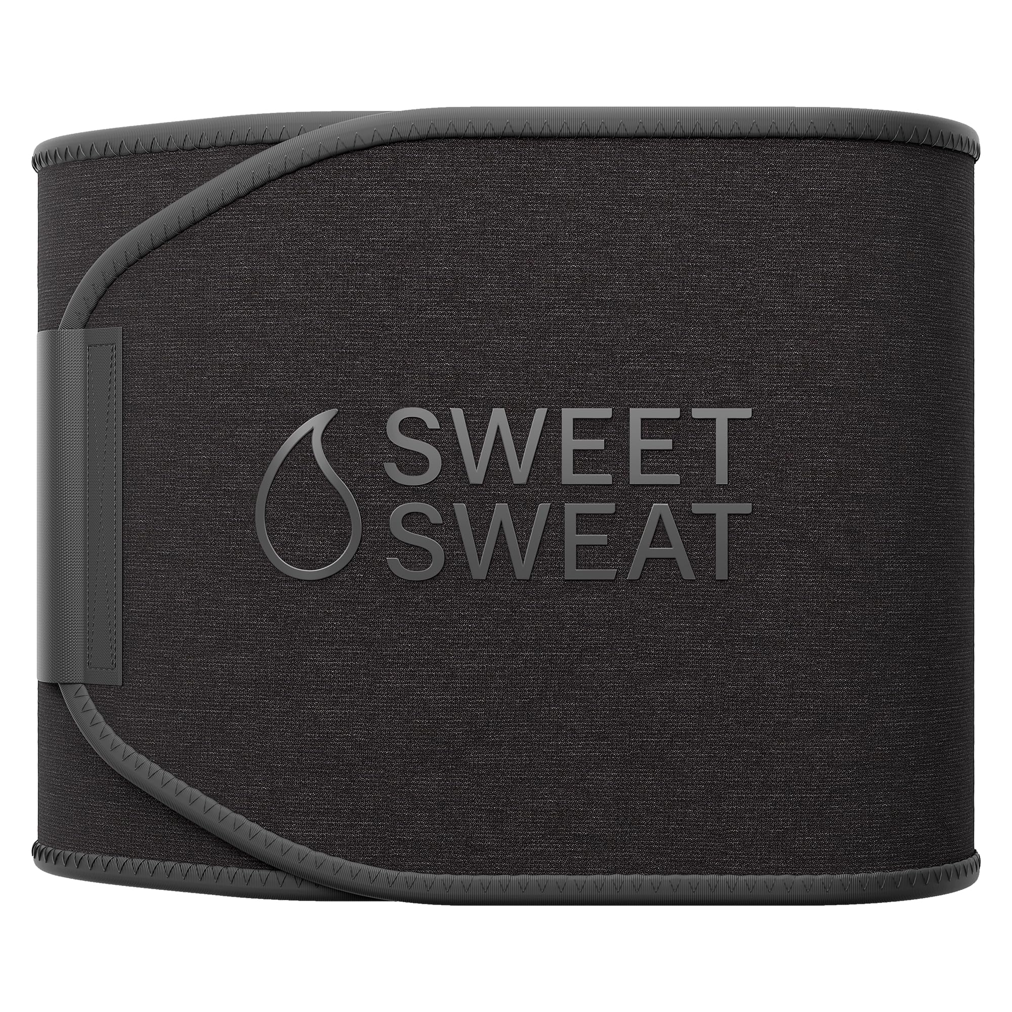 Sports Research Waist Trimmer vista frontal negra mate, ajuste contorneado y soporte