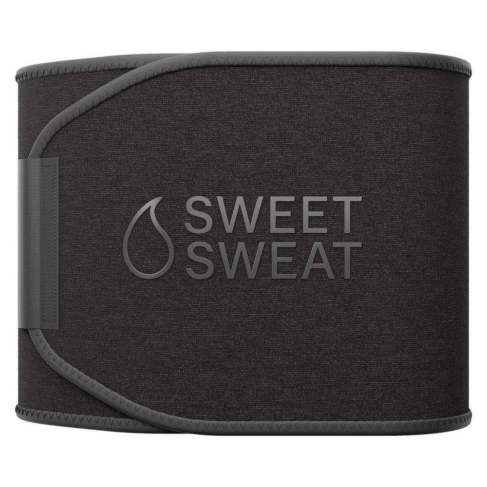 Sports Research waist trimmer vista frontal, ajuste ceñido y apariencia mate