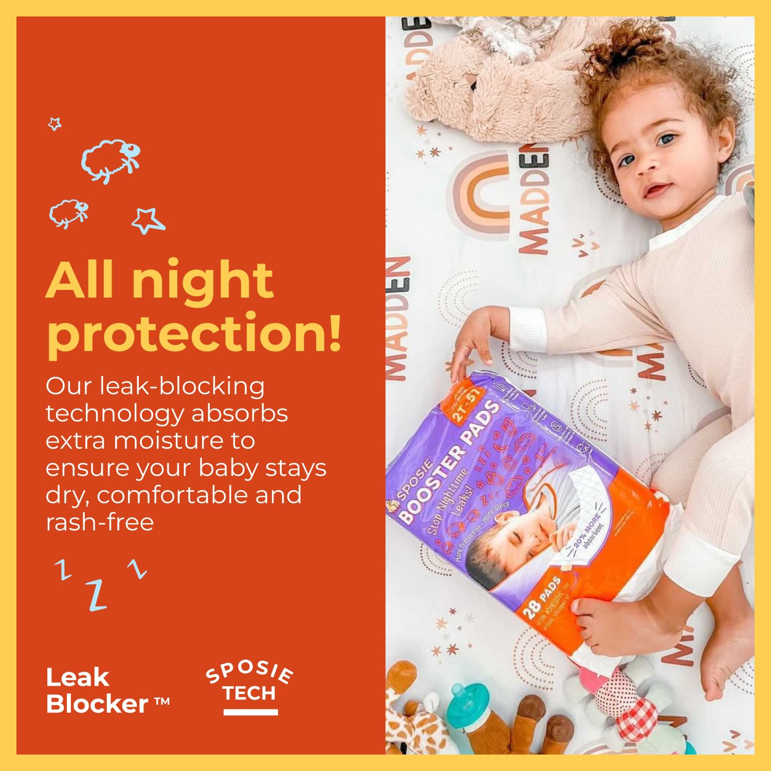 Select Kids Sposie almohadilla en primer plano que muestra textura suave y absorción