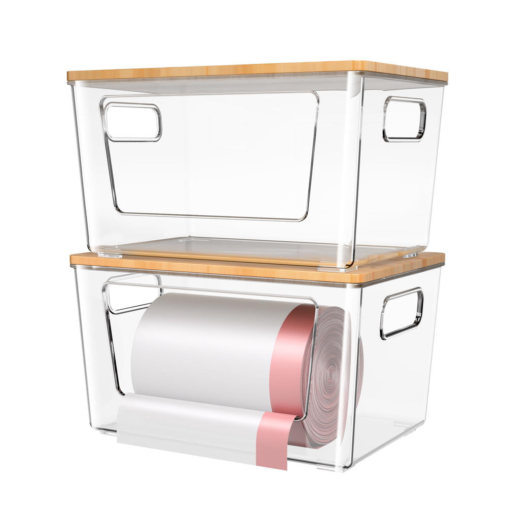 spospo front view with bamboo lid showing neat storage benefit