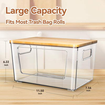 spospo bamboo lid used as shelf displaying added countertop organization