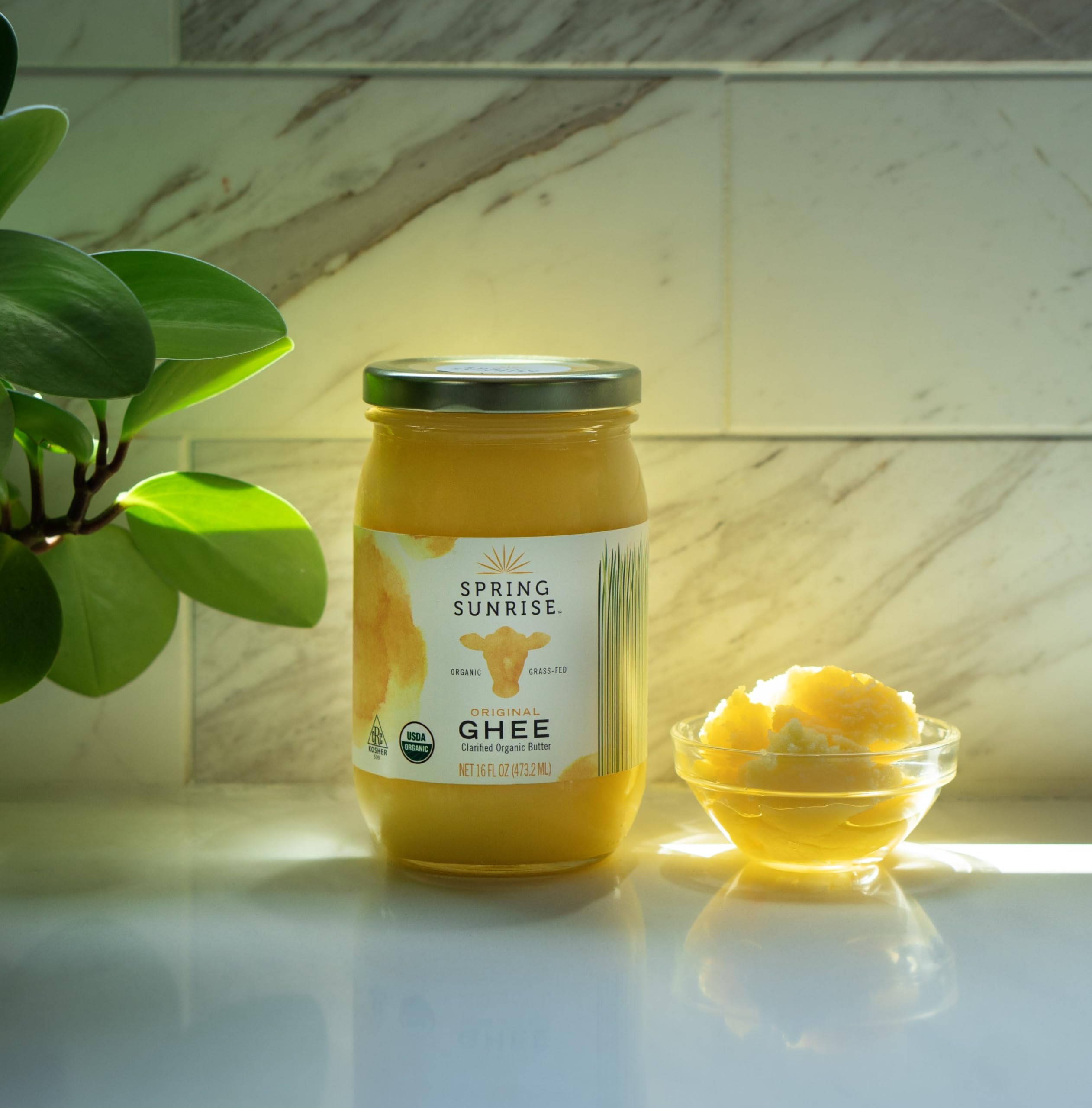 Spring Sunrise etiqueta orgánica y detalles de ingredientes limpios