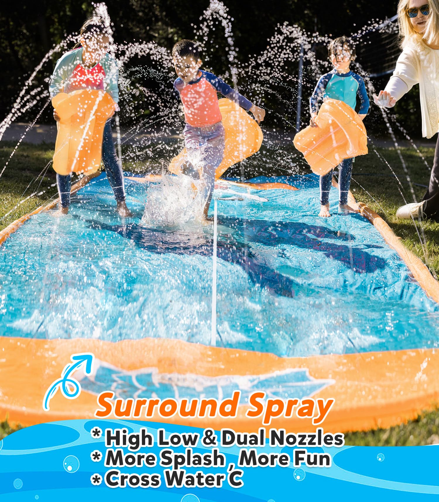 Spring Water bodyboard inflado listo para uso y control en deslizamientos