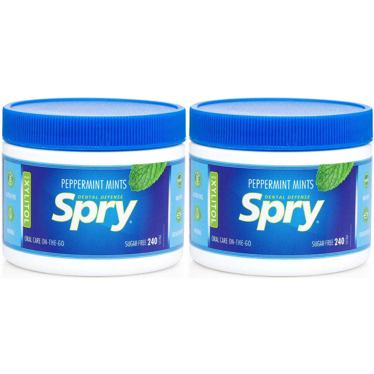 Spry frasco frontal mostrando 240 mints y frescura prolongada